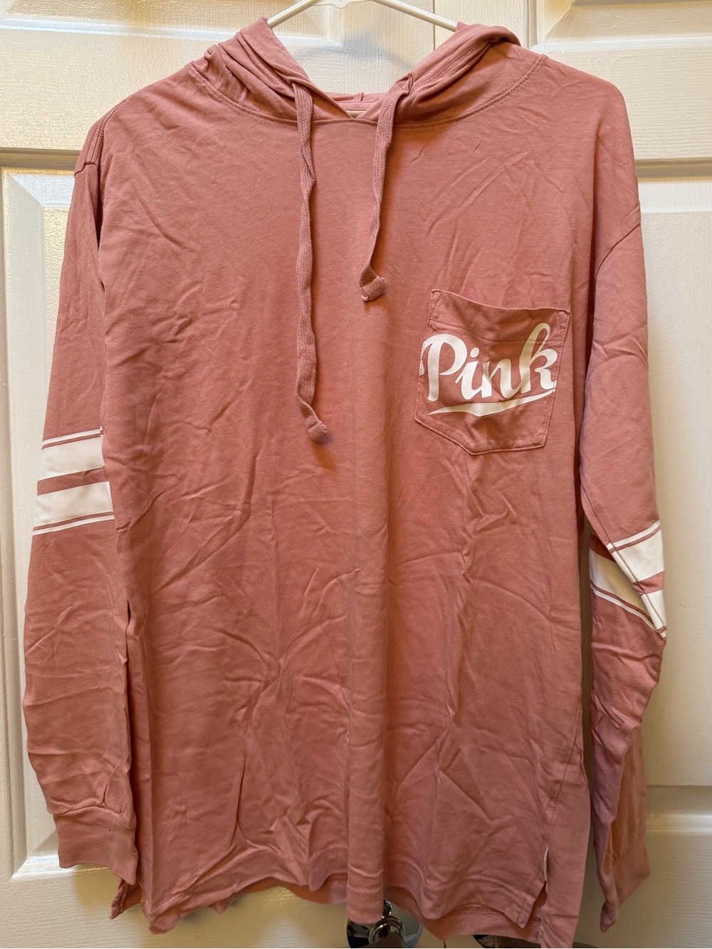 Victoria's Secret Pink Dusty Rose Long-Sleeve Hooded Tee